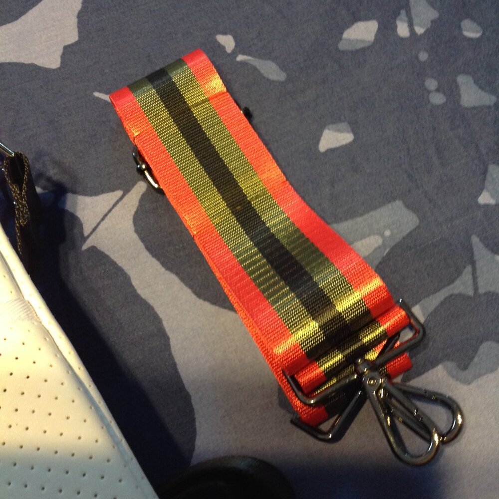 Haute Shore White Crossbody Bag with Red & Green Stripe - Picture 7 of 9